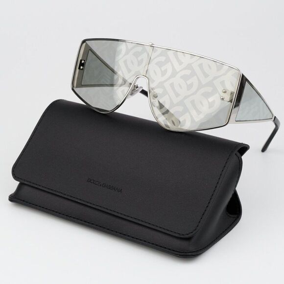 NEW D&G DG2305 05/AL Silver Grey Silver Mirrored DG Rectangle Unisex Sunglasses - Picture 1 of 14